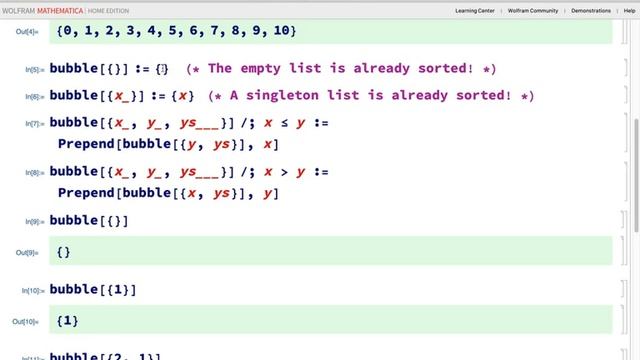 Bubble Sort Algorithm in Mathematica смотреть онлайн