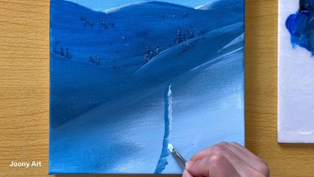 Winter Scenery Painting / Acrylic Painting for Beginners / STEP by STEP #331 смотреть онлайн
