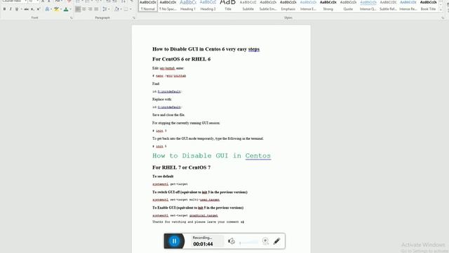 How to disable GUI in Centos 6 and Centos 7 смотреть онлайн