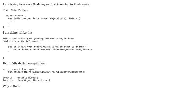 Cannot find symbol MODULE$ смотреть онлайн