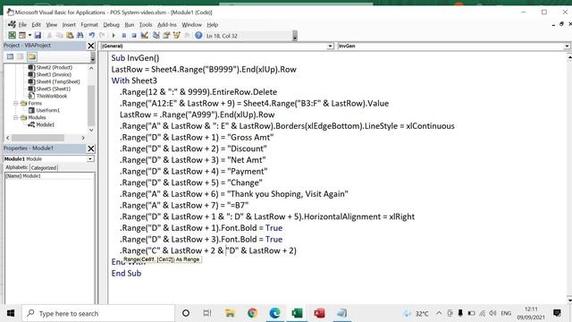 PoS (Point of Sale) in Excel - Part 3 | Barcode enable billing Software | Excel Vba смотреть онлайн