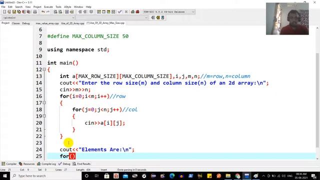 Use Of 2D Array MAX ROW And MAX COLUMN In C++ #87 смотреть онлайн