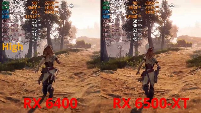 RX 6400 vs RX 6500-XT - Horizon Zero Dawn - Gameplay test - 1080p смотреть онлайн
