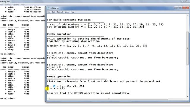 SQL set operations - SQL set operators tutorial - Set operators in Oracle смотреть онлайн