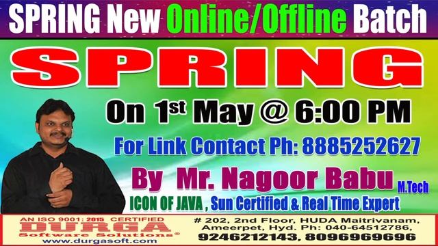 SPRING Online Training in DURGSOFT смотреть онлайн