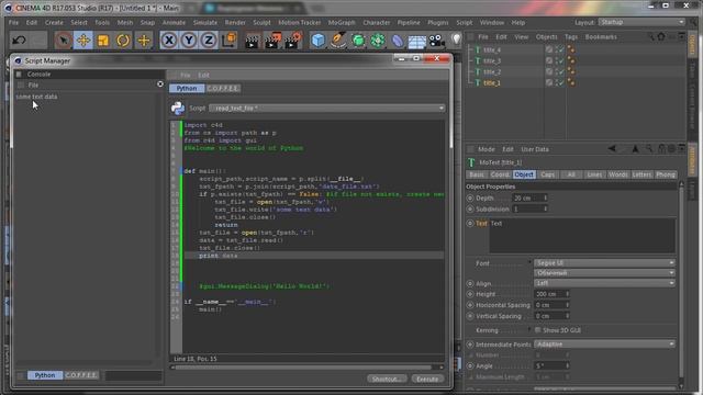 Cinema 4D Python Tips: Working with text files смотреть онлайн