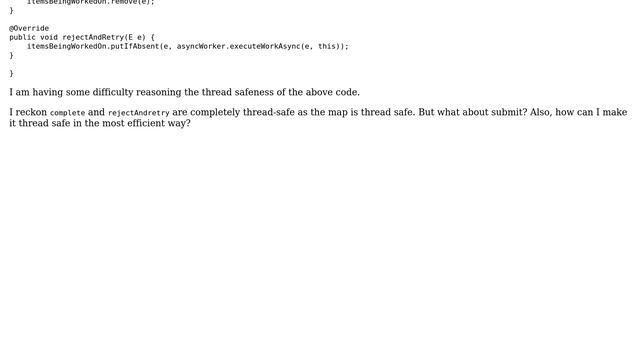 Code Review: Thread safety of this queue backed by ConcurrentHashMap смотреть онлайн