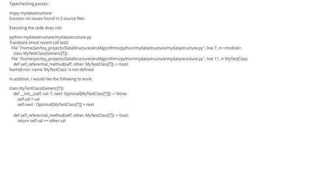 Getting python NameError: name XY is not defined despite passing mypy typechecki (1 answer) смотреть онлайн