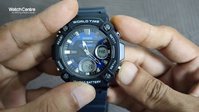 Casio AEQ 120W 2AV Men's Analog Digital Quartz Watch In Black Resin Band Review смотреть онлайн