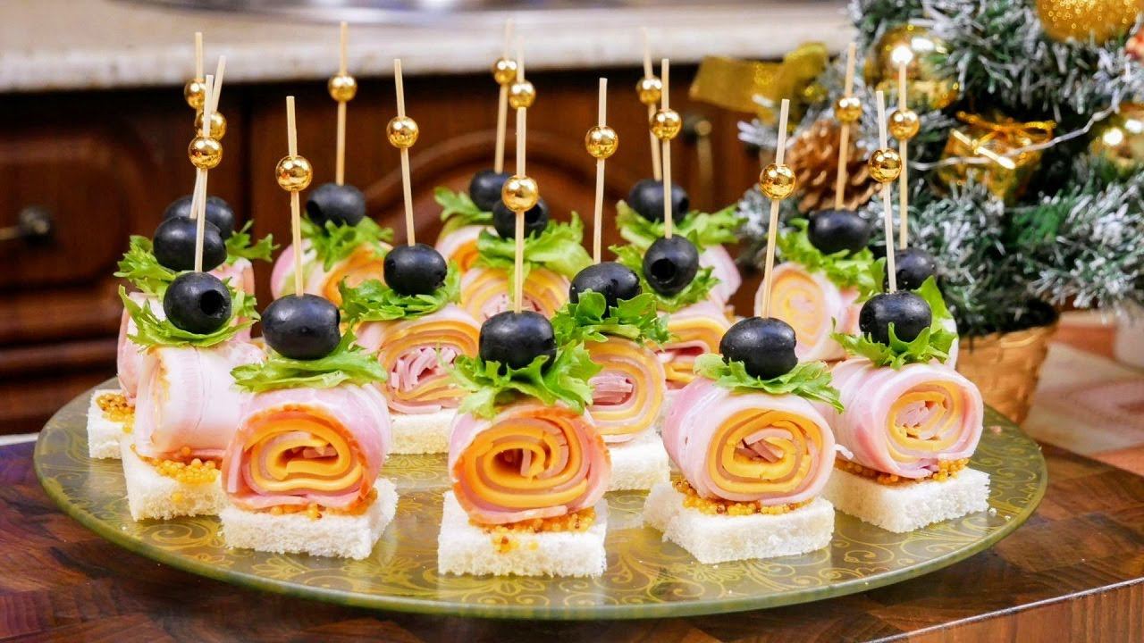 Красивые и вкусные ЗАКУСКИ на НОВОГОДНИЙ СТОЛ. Канапе УЛИТКИ, цыганка готовит. смотреть онлайн