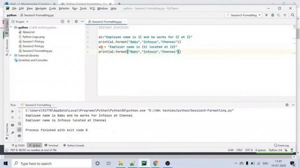 Format function in python