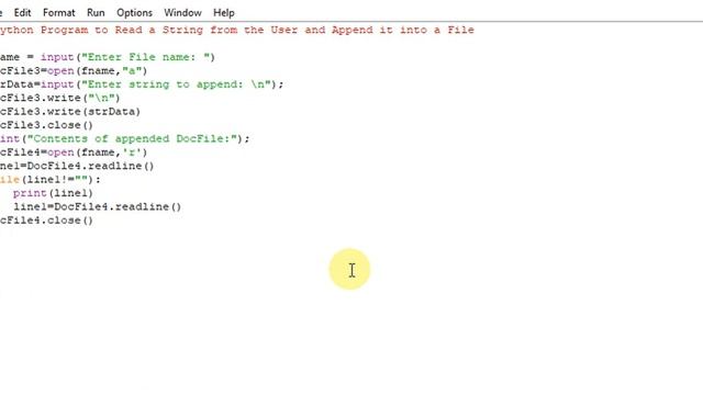 Python Program to Read a String from the User and Append it into a File смотреть онлайн