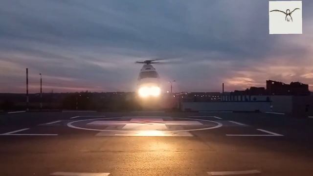 Вертолет Ансат. Вечернее приземление. смотреть онлайн