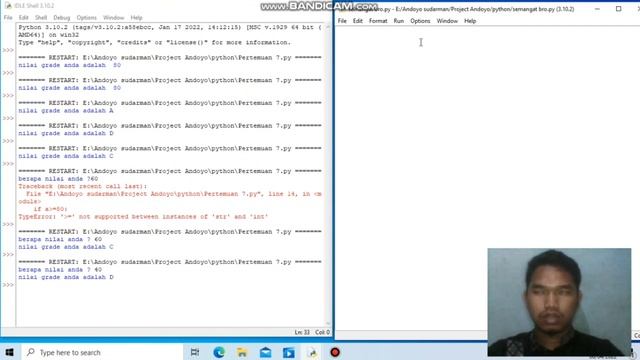 Dasar Pemrograman Python, Tipe Data "If Elif Else 3" смотреть онлайн