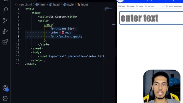 CSS 82: change placeholder style for input | تغيير شكل الكلام الافتراضي لعناصر الادخال смотреть онлайн