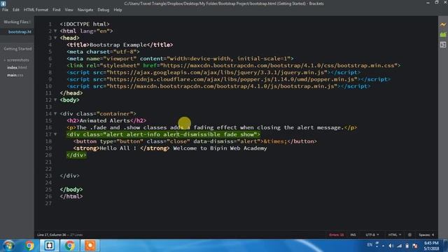Learn Bootstrap 4 Tutorial in Hindi | Bootstrap 4 Alerts in Hindi смотреть онлайн