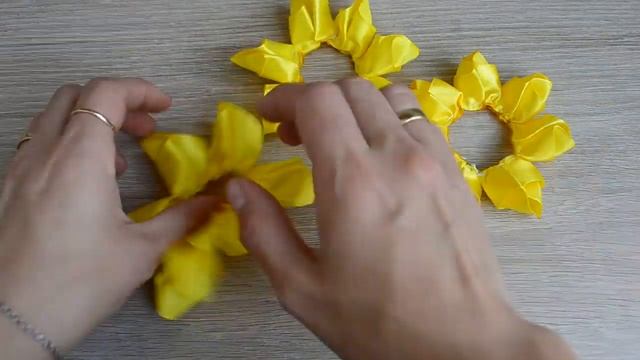 Satin Ribbon Flowers/Цветы из ленты 2.5см/Яркие георгины из атласной ленты смотреть онлайн
