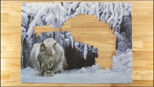 Cobble Hill Dozing Lynx Puzzle Timelapse смотреть онлайн