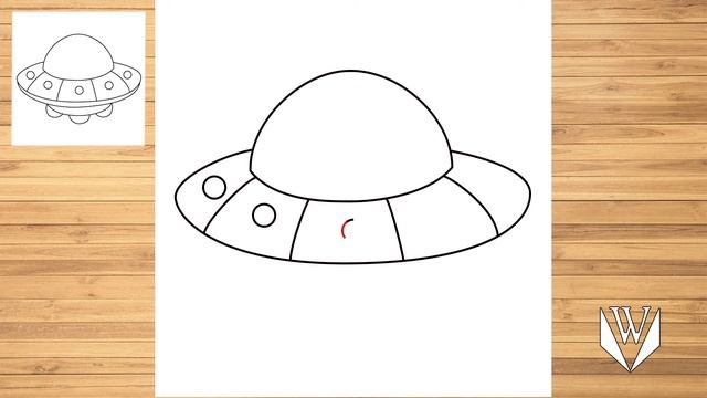 Как нарисовать НЛО шаг за шагом, Easy Draw | Скачать бесплатно раскраски смотреть онлайн