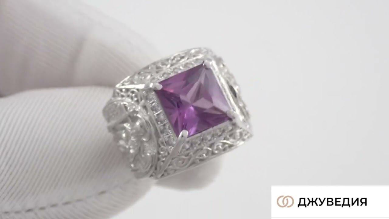 ДЖУВЕДИЯ Перстень Мужской Архангел с Александритом Артикул КМ-161 Серебро 925 смотреть онлайн