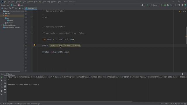 JAVA Ternary Operator смотреть онлайн