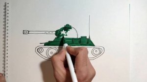 Как нарисовать танк для начинающих , очень просто !