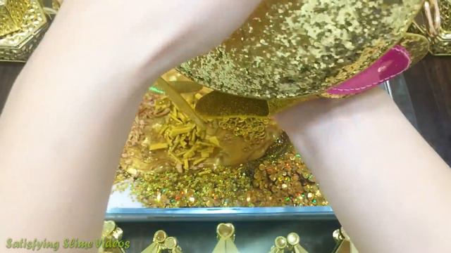 Series GOLD Slime | Mixing Random Things into GLOSSY Slime | Satisfying Slime Videos #617 смотреть онлайн