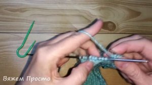 Варежки на 2 спицах без шва с узором "Бамбук"