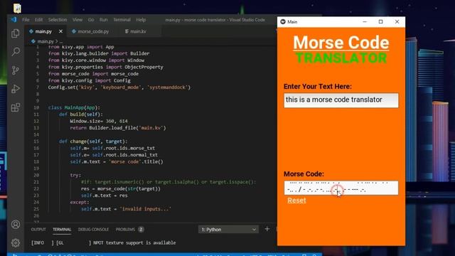 Full Morse Code Translator Mobile App With kivy || python mobile apps смотреть онлайн