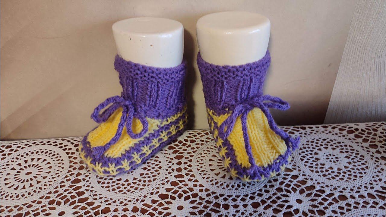 Пинетки простые для новорожденного ребенка смотреть онлайн