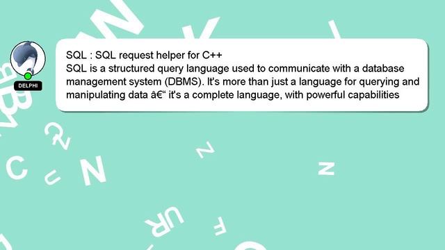 SQL : SQL request helper for C++ смотреть онлайн