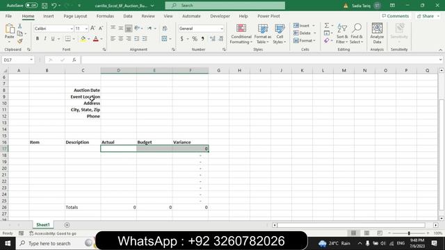 Excel_6F_Auction_Budget | Excel 6F Auction Budget смотреть онлайн