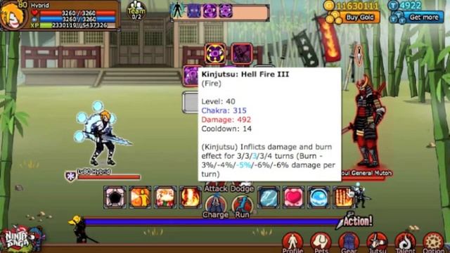 Ninja Saga - Kinjutsu Hell Fire Max Level Up смотреть онлайн