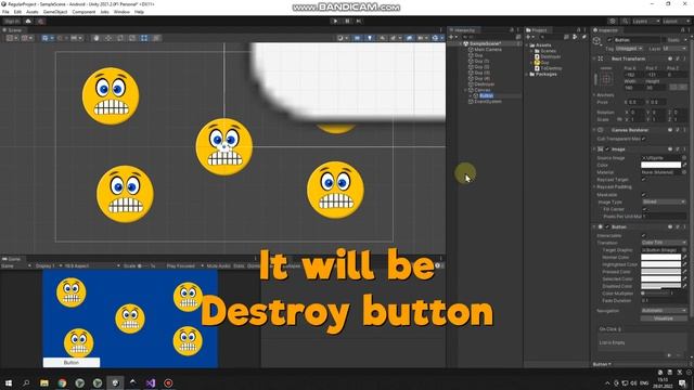 How to destroy several game objects one by one in sequence in Unity software game pressing UI butto смотреть онлайн