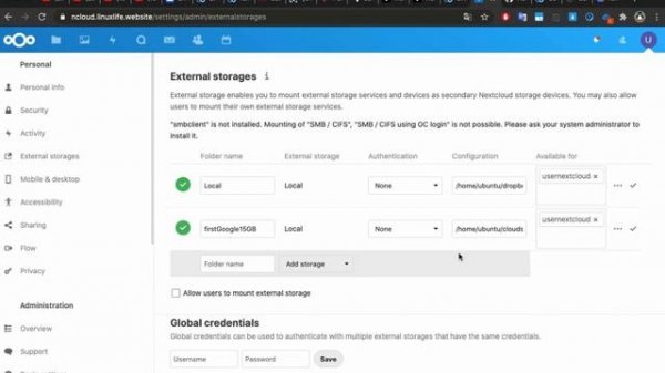 #NextCloud #Rclone БЕСПЛАТНО расширяем NextCloud до БЕСКОНЕЧНОСТИ