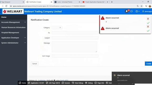 Notification Menu In Navigation Bar | Oracle APEX 20.1