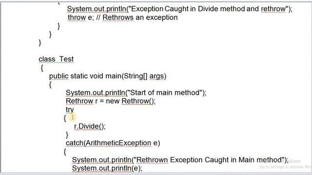RETHROW EXCEPTIONS IN JAVA смотреть онлайн
