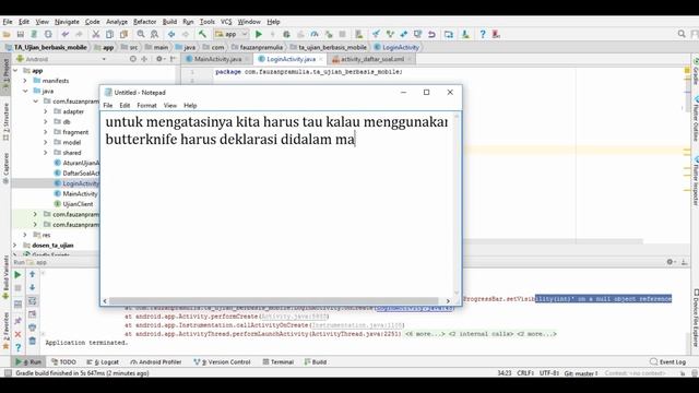 How to Fix Null Object Reference Butterknife Android Studio || Tutorial Java 2019 смотреть онлайн