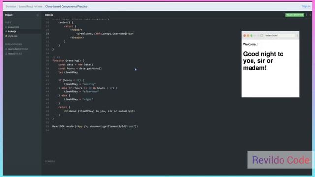 Class-Based Components Practice | React JS Course for Beginners | React JS Tutorial | #revildo_cod смотреть онлайн