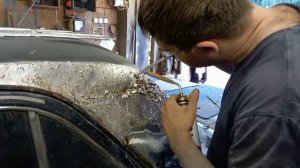 Лужение и опайка сварочного шва. Техника работы с припоем. / Leading USSR car body Volga GAZ 3102.