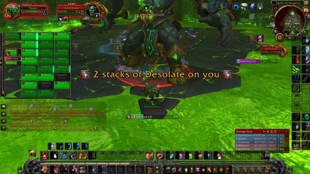[WOW Legion Raid] Tomb of Sargeras 8. Fallen Avatar (Tank Druid Guardian) LFR смотреть онлайн