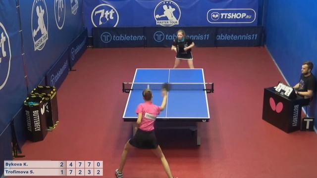 Настольный теннис матч 080820 18 17:20 Быкова Ксения Трофимова Станислава (1-2 место) смотреть онлайн