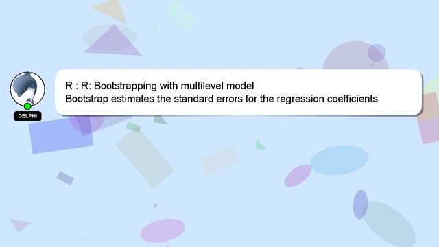 R : R: Bootstrapping with multilevel model смотреть онлайн