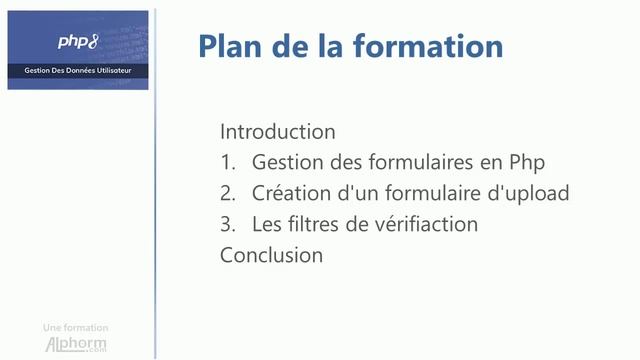 Formation PHP 8 : Gestion Des Données Utilisateur Vidéo présentation смотреть онлайн