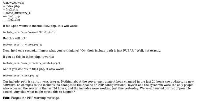 DevOps & SysAdmins: PHP's include/require functions fails for paths with "../" or "./" смотреть онлайн