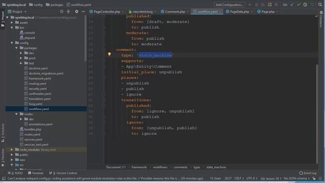 Symfony Workflow ч3 – Коммент - ( #Symfony4 - Blog #59 ) смотреть онлайн