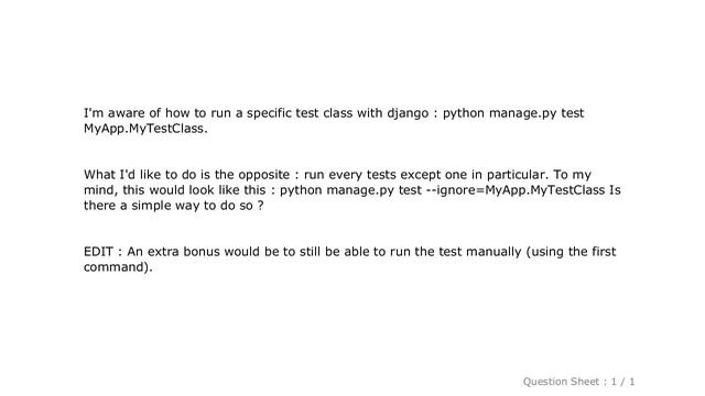 Django : Ignore a specific test using Django смотреть онлайн