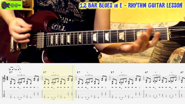 12 Bar Blues Shuffle GUITAR LESSON in E | Tutorial TAB | Riffs & Turnaround смотреть онлайн