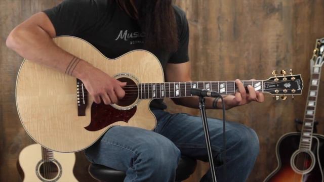 Gibson J-185 EC Flame Maple Top Custom Review смотреть онлайн