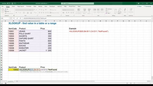 Excel Tutorial XLOOKUP - Find value in a table or a range смотреть онлайн